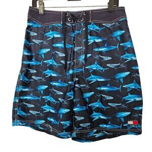 Vintage Tommy Hilfiger Shark Board Shorts sz Medium 1999 Y2K 2000s Summer